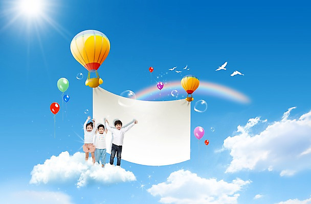 전신 PSD 동물 구름 편집이미지 배너 여자 남자 어린이 무지개 조류 하늘 프레임 서기 웃음 사람 동양인 소녀 이벤트 소년 세명 햇빛 태양 반사 손들기 공백 한국인 현수막 물방울 열기구 알림 풍선 어린이만 이미지편집 자연요소 항공교통 모션 표정 인종 파일형식