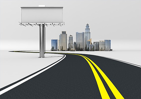 PSD 편집이미지 도로 길 선 간판 빌딩 사람없음 건물 그래픽 3D소스 3D 원근감 차도 도시 고속도로 아스팔트 알림 입체 전광판 중앙선 편집소스 차선_도로 편집3D 건축물 뷰포인트 교통시설 디지털합성 파일형식