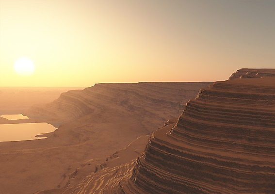 PSD 편집이미지 호수 자연현상 자연 하늘 풍경 사람없음 야외 그래픽 물 태양 3D소스 3D 노을 골짜기 일몰 돌_바위 바위 입체 편집소스 편집3D 자연요소 디지털합성 생태계 파일형식