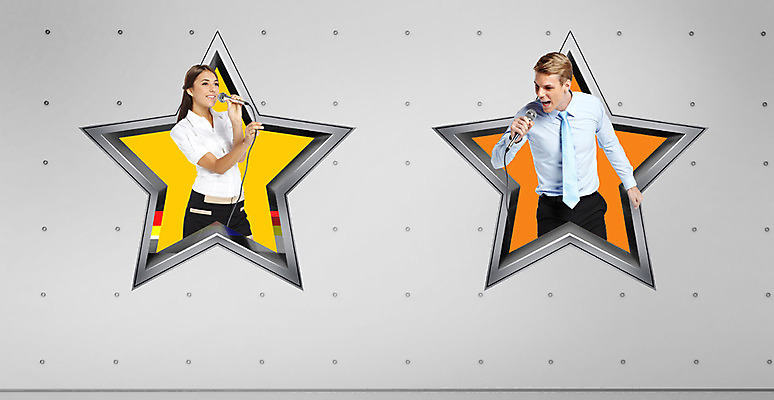 PSD 서양인 외국인 편집이미지 여자 남자 별 노래 사람 성인 두명 3D 비즈니스맨 비즈니스우먼 마이크 회식 성인만 편집3D 자연요소 음악 음향기기 비즈니스 인종 식사 직장인 디지털합성 파일형식