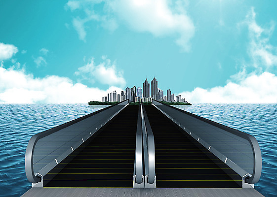 PSD 구름 편집이미지 건축 바다 하늘 풍경 빌딩 사람없음 건물 3D 고층빌딩 벨트 도시 편집3D 자연요소 건축물 잡화 디지털합성 파일형식