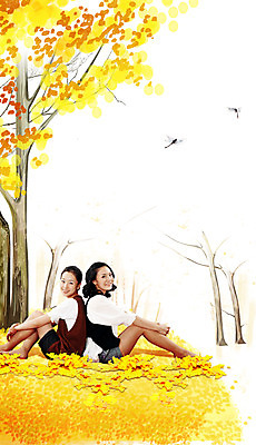 전신 PSD 편집 편집이미지 계절 여자 포즈 낙엽 단풍나무 미소 웃음 사람 앉기 동양인 풍경 20대 성인 두명 옆모습 캐주얼 친구 청춘 가을풍경 한국인 등맞대기 가을 잠자리 은행잎 여자만 성인여자만 청년만 청년여자만 성인만 이미지편집 나무 옷 뷰포인트 곤충 컨셉 단풍 잎 관계 모션 표정 인종 청년 파일형식 가을_계절