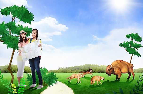 전신 PSD 외국인 나무 동물 구름 편집 편집이미지 모자 여자 야생동물 여행 운동화 지도 가방 여러마리 배낭 포토일러 하늘 사랑 서기 미소 웃음 들기 사람 동양인 잔디 초원 20대 성인 두명 친구 청바지 보호 사파리 여행지도 동물보호 여자만 성인여자만 청년만 청년여자만 성인만 이미지편집 자연요소 식물 잡화 감정 다수 신발 컨셉 바지 관계 모션 표정 인종 청년 사회이슈 파일형식