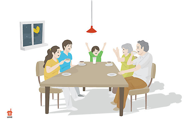 전신 라이프스타일 여자 할아버지 남자 아들 할머니 커피 어린이 의자 일러스트 창문 가족 식탁 탁자 밤하늘 엄마 손자 티타임 휴식 조명 함께함 대화 웃음 사람 앉기 여러명 성인 취미 라이프 손들기 화목 자녀 가족라이프 아빠 차 커피잔 찻잔 컵받침 국내일러스트 AI파일 노년 음료 가구 다수 컨셉 관계 모션 하늘 잔 표정 말하기 생활 야간 받침대 손주 파일형식 벡터