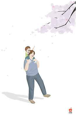 전신 나무 식물 라이프스타일 여자 남자 꽃 아들 어린이 일러스트 가족 놀이 함께함 서기 웃음 사람 소년 성인 두명 라이프 화목 산책 벚꽃 자녀 나뭇가지 가족라이프 목말 아빠 벚나무 꽃구경 국내일러스트 AI파일 컨셉 관계 모션 휴식 표정 생활 파일형식 벡터