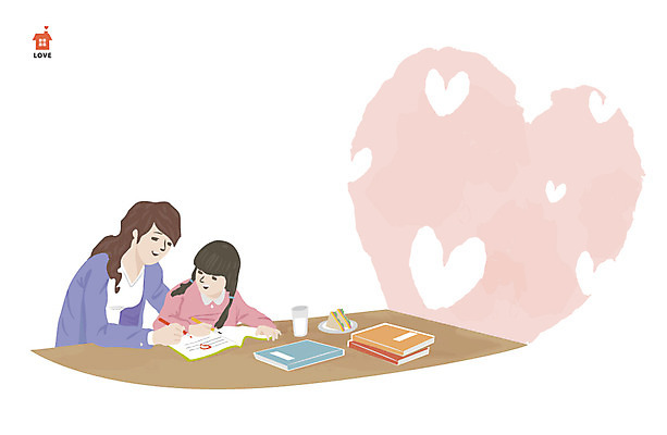 라이프스타일 접시 응시 여자 교육 딸 어린이 일러스트 가족 탁자 엄마 디저트 색연필 함께함 샌드위치 사람 앉기 소녀 상반신 성인 두명 라이프 책 연필 화목 우유 자녀 하트 가족라이프 책상 채점 여자만 국내일러스트 AI파일 모양 식기 시선 음식 가구 컨셉 관계 모션 학용품 유제품 생활 필기구 성적 파일형식 벡터