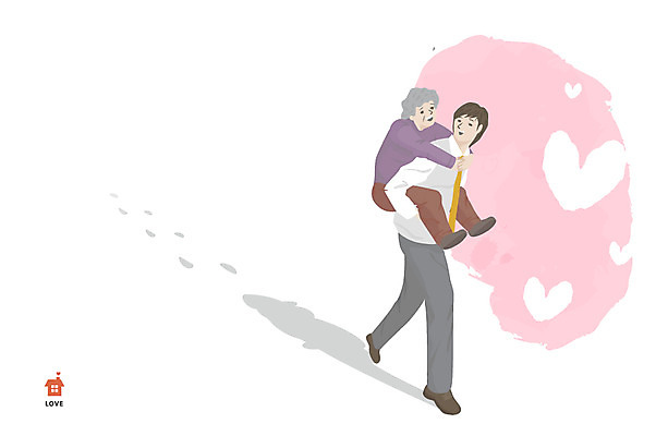 전신 라이프스타일 여자 노년 남자 아들 할머니 일러스트 가족 엄마 함께함 서기 사람 성인 두명 라이프 화목 자녀 하트 가족라이프 발자국 업기 노인만 성인만 국내일러스트 AI파일 모양 컨셉 관계 자국 모션 생활 파일형식 벡터