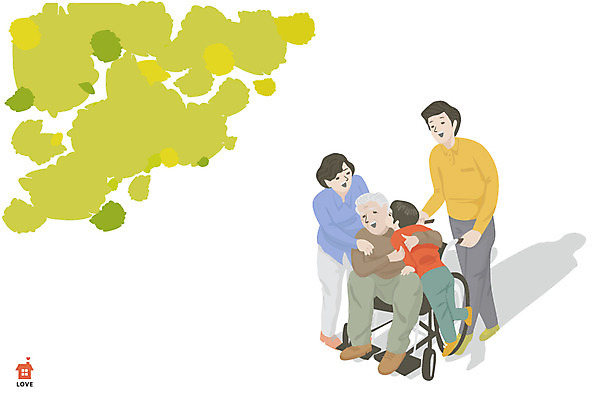 전신 나무 식물 라이프스타일 여자 할아버지 남자 아들 어린이 일러스트 가족 안기 엄마 손자 함께함 서기 사람 앉기 소년 여러명 성인 라이프 화목 자녀 가족라이프 아빠 휠체어 병문안 국내일러스트 AI파일 노년 다수 컨셉 관계 모션 생활 손주 파일형식 벡터