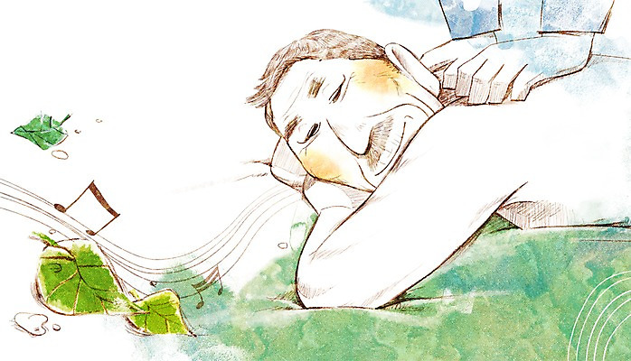 PSD 식물 캐릭터 라이프스타일 손 할아버지 노년 남자 여유 엎드리기 잎 음표 일러스트 나뭇잎 관리 웃음 사람 상반신 성인 두명 라이프 신체부위 실버라이프 노후 눕기 눈감음 마사지 사회 실버 복지 즐거움 노인복지 노인만 성인만 국내일러스트 일러캐릭터 기호 감정 음악 모션 표정 생활 사회이슈 공동체 파일형식