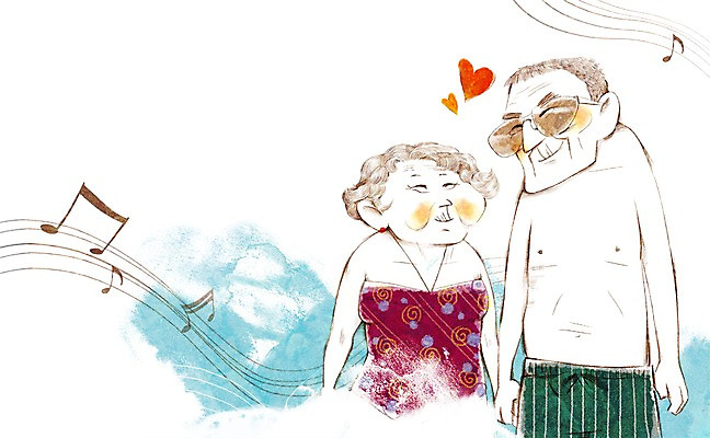 PSD 캐릭터 라이프스타일 부부 커플 여자 할아버지 노년 남자 수영복 할머니 여유 음악 음표 일러스트 서기 웃음 사람 상반신 성인 두명 라이프 실버라이프 노후 선글라스 노부부 수영 하트 사회 실버 복지 즐거움 노인복지 해수욕 노인만 성인만 국내일러스트 일러캐릭터 모양 기호 옷 감정 안경 관계 모션 휴가 문화예술 표정 생활 수상스포츠 사회이슈 공동체 파일형식