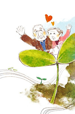 PSD 식물 캐릭터 라이프스타일 부부 커플 여자 할아버지 노년 남자 할머니 여유 일러스트 웃음 사람 손짓 상반신 성인 두명 라이프 실버라이프 노후 손들기 새싹 노부부 하트 인사 사회 실버 복지 즐거움 노인복지 노인만 성인만 국내일러스트 일러캐릭터 모양 감정 관계 모션 표정 생활 예절 사회이슈 공동체 파일형식