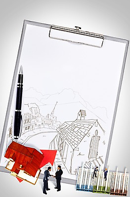 PSD 편집 편집이미지 화살표 비즈니스 부동산 아파트 주택 사람없음 건물 필기구 볼펜 모형 미니어처 피규어 거래 비즈니스맨 중개인 오브젝트 문서 계약서 부동산업자 분양 서류판 이미지편집 직업 건축물 남자 문구용품 펜 사무용품 직장인 재산 경영자 파일형식