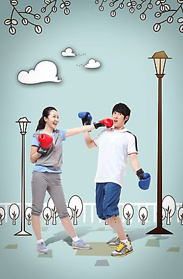 전신 PSD 편집 편집이미지 부부 커플 공원 여자 남자 운동화 가로등 신혼부부 포토일러 남편 서기 미소 웃음 사람 동양인 20대 성인 두명 운동복 청춘 운동 건강관리 경쟁 권투 한국인 글러브 아내 권투글러브 펀치 싸움 부부싸움 승 승자 청년만 성인만 이미지편집 옷 공공시설 스포츠용품 장갑 신발 컨셉 관계 모션 표정 건강 관리 인종 청년 격투기 신혼 파일형식