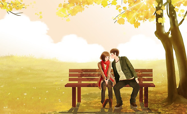 전신 PSD 나무 식물 구름 커플 계절 공원 여자 남자 행복 여유 커플라이프 벤치 의자 데이트 일러스트 하늘 키스 사랑 사람 앉기 초원 성인 두명 가을 스킨십 성인만 국내일러스트 자연요소 라이프스타일 공공시설 감정 가구 관계 모션 애정표현 파일형식