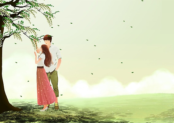 전신 PSD 나무 식물 커플 여자 남자 행복 여유 커플라이프 데이트 일러스트 날리기 나뭇잎 사랑 서기 사람 성인 두명 소풍 산책 나뭇가지 성인만 국내일러스트 라이프스타일 감정 잎 관계 모션 휴식 야외활동 파일형식