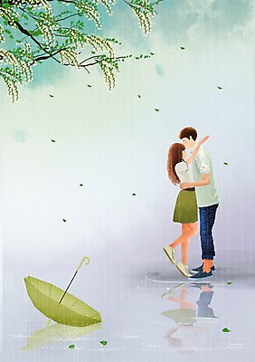 전신 PSD 나무 커플 여자 남자 행복 여유 커플라이프 데이트 일러스트 우산 안기 날씨 키스 사랑 서기 사람 성인 두명 마주보기 나뭇가지 비 스킨십 빗방울 성인만 국내일러스트 자연요소 식물 라이프스타일 감정 관계 모션 비_날씨 애정표현 파일형식