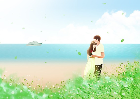 PSD 식물 구름 커플 여자 남자 꽃 행복 여유 바다 커플라이프 데이트 일러스트 안기 하늘 날리기 나뭇잎 사랑 서기 사람 상반신 성인 해변 두명 모래사장 장미 풀 유람선 선박 성인만 국내일러스트 자연요소 라이프스타일 감정 수상교통 잎 배_교통 관계 모션 파일형식