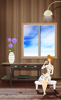 PSD 편집이미지 원피스 여자 꽃 커피 의자 창문 탁자 포토일러 조명 한명 사람 앉기 성인 인테리어 꽃병 보라색 마시기 여자만 여자한명만 성인여자만 성인만 이미지편집 식물 1 디자인 옷 음료 컬러 가구 모션 파일형식