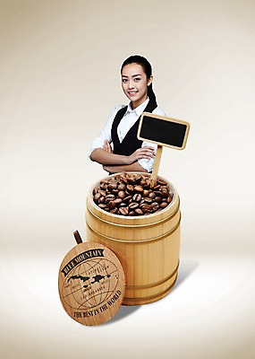 PSD 외국인 편집 편집이미지 직업 여자 커피 음료 프레임 알림판 통 한명 서기 웃음 사람 동양인 손짓 상반신 성인 팔짱 팻말 원두 차 낟알 알림 바리스타 여자만 여자한명만 성인여자만 성인만 이미지편집 1 모션 표정 인종 파일형식