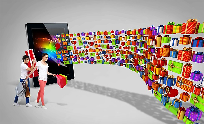 전신 PSD 서양인 외국인 백인 편집 편집이미지 라이프스타일 커플 여자 남자 선물 서기 사람 이벤트 성인 두명 선물상자 쇼핑 태블릿 쇼핑백 성인만 이미지편집 가방 관계 모션 인종 생활 전자제품 스마트기기 상자 파일형식