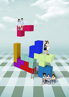 PSD 서양인 외국인 백인 편집 편집이미지 여자 어린이교육 교육 남자 어린이 조각 흑인 사다리 놀이 하늘 사람 동양인 소녀 소년 여러명 컬러풀 놀이용품 블록 한국인 퍼즐 테트리스 어린이만 이미지편집 컬러 다수 인종 게임 도구 오브젝트 파일형식