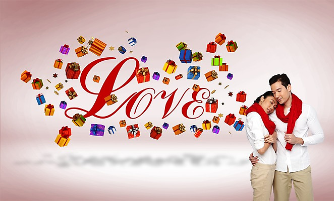 PSD 외국인 편집 편집이미지 우먼라이프 라이프스타일 커플 여자 남자 선물 사랑 서기 사람 동양인 이벤트 상반신 성인 두명 선물상자 쇼핑 목도리 기댐 성인만 이미지편집 잡화 감정 관계 모션 인종 생활 상자 파일형식