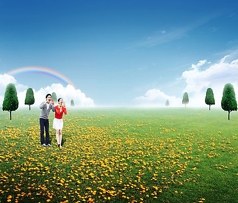 주간 전신 PSD 나무 식물 구름 편집 편집이미지 커플 계절 여자 남자 꽃 백그라운드 무지개 하늘 서기 사람 동양인 풍경 초원 20대 성인 야외 두명 앞모습 소풍 외침 봄풍경 봄 한국인 청년만 성인만 이미지편집 자연요소 뷰포인트 관계 모션 인종 청년 야외활동 소리 파일형식