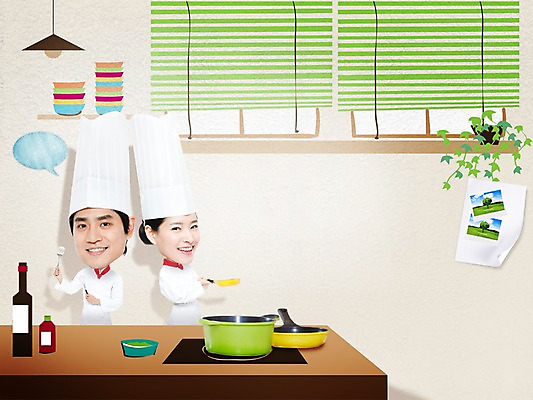 PSD 편집이미지 모자 그릇 여자 남자 화분 음식 말풍선 창문 포토일러 주방용품 조명 선반 요리사모자 요리 미소 웃음 들기 사람 동양인 상반신 20대 성인 두명 주방 식당 주방장 요리사 미니어처 한국인 블라인드 프라이팬 병 냄비 조리복 전단 조리대 인물미니어처 음식전단 SD캐릭터 청년만 성인만 이미지편집 직업 캐릭터 모자_잡화 식기 잡화 가구 생활용품 유니폼 모션 표정 인종 청년 모형 상점 커튼 솥 홍보물 파일형식
