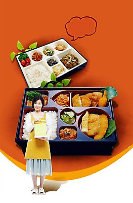 전신 PSD 편집이미지 여자 포스터 음식 밥 반찬 김치 육류 요리 한명 서기 사람 동양인 성인 식당 앞치마 한국인 돈가스 알림 전단 홍보물 주부 도시락 음식전단 여자만 여자한명만 성인여자만 성인만 이미지편집 1 한식 식재료 모션 인종 상점 커틀릿 파일형식