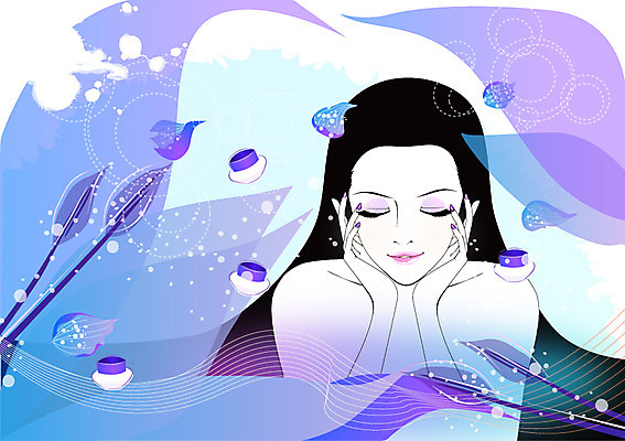 식물 우먼라이프 라이프스타일 여자 꽃 일러스트 한명 사람 상반신 성인 라이프 화장 뷰티 눈감음 화장품 화장용품 크림 아이크림 청순 여자만 여자한명만 성인여자만 성인만 국내일러스트 AI파일 1 컨셉 모션 생활 미용용품 파일형식 벡터