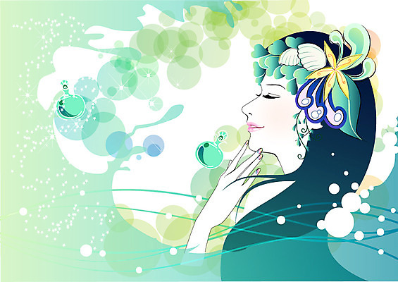 식물 우먼라이프 라이프스타일 여자 꽃 일러스트 한명 웃음 사람 상반신 성인 라이프 뷰티 화장품 향수 청순 여자만 여자한명만 성인여자만 성인만 국내일러스트 AI파일 1 컨셉 표정 생활 파일형식 벡터