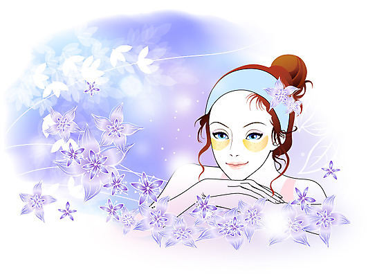 식물 우먼라이프 라이프스타일 여자 꽃 일러스트 한명 웃음 사람 상반신 성인 라이프 뷰티 팩 아이팩 청순 여자만 여자한명만 성인여자만 성인만 국내일러스트 AI파일 1 컨셉 표정 생활 화장품 파일형식 벡터