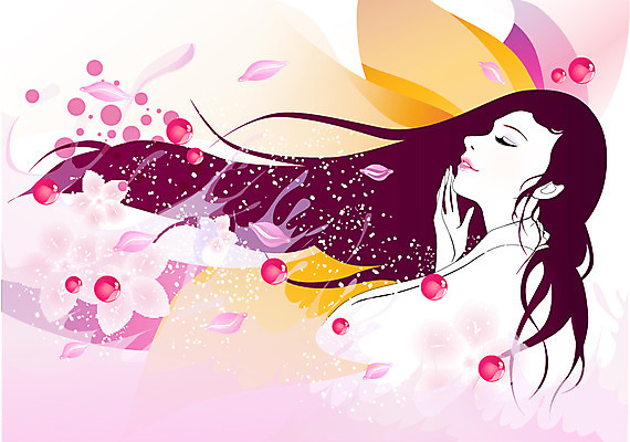 식물 우먼라이프 라이프스타일 여자 꽃잎 꽃 일러스트 한명 사람 상반신 성인 라이프 뷰티 눈감음 청순 여자만 여자한명만 성인여자만 성인만 국내일러스트 AI파일 1 컨셉 모션 생활 파일형식 벡터