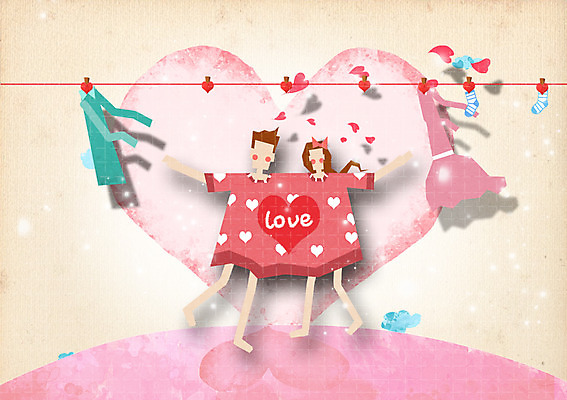 전신 PSD 커플 옷 여자 남자 줄 커플라이프 티셔츠 일러스트 양말 함께함 집게 사랑 서기 사람 성인 두명 하트 커플티 성인만 국내일러스트 모양 라이프스타일 감정 컨셉 셔츠 관계 모션 커플룩 파일형식