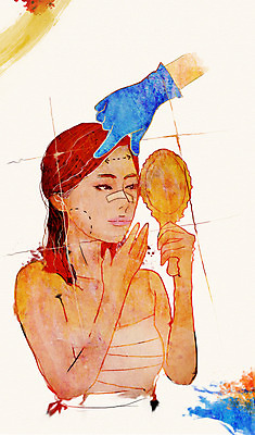 PSD 우먼라이프 라이프스타일 손 여자 장갑 일러스트 한명 들기 사람 상반신 성인 라이프 신체부위 뷰티 거울 반창고 비교 변화 성형수술 붕대 턱 이마 성인만 국내일러스트 1 잡화 컨셉 모션 생활 의료용품 수술 파일형식