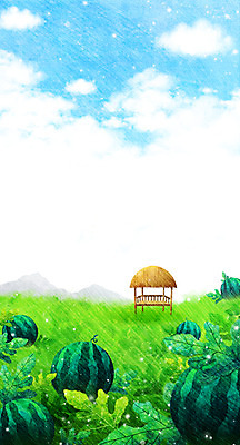 PSD 식물 구름 계절 열매 백그라운드 밭 과일 일러스트 자연 하늘 여름음식 수박 풍경 사람없음 여름 농작물 여름풍경 풀 오두막 시원함 수박밭 제철음식 제철과일 국내일러스트 자연요소 음식 농업 생태계 제철 파일형식 여름_계절