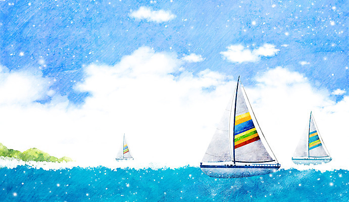 PSD 나무 식물 구름 계절 교통수단 바다 백그라운드 요트 일러스트 자연 하늘 풍경 사람없음 여름 여름풍경 보트 시원함 선박 국내일러스트 자연요소 교통 수상교통 배_교통 생태계 파일형식 여름_계절