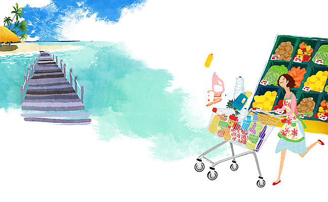 전신 PSD 나무 식물 여자 바다 섬 과일 일러스트 하늘 휴가 휴식 한명 서기 사람 성인 장보기 야자수 앞치마 카트 쇼핑카 전시 자유 상품 탈출 장바구니 주부 마트 일상탈출 가교 여자만 여자한명만 성인여자만 성인만 국내일러스트 1 건축물 컨셉 모션 쇼핑 바구니 상점 파일형식