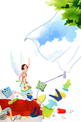 전신 PSD 나무 식물 구름 식기 옷 여자 가사 날개 의자 일러스트 하늘 휴가 휴식 한명 사람 성인 소파 앞치마 자유 쓰레기통 커튼 냄비 설거지 청소 탈출 양동이 주부 청소기 천사날개 일상탈출 여자만 여자한명만 성인여자만 성인만 국내일러스트 자연요소 1 가구 컨셉 천사 전자제품 솥 청소도구 파일형식