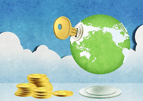 PSD 구름 지구 백그라운드 돈 일러스트 비즈니스 하늘 열쇠 사람없음 금융 경제 세계 지구본 동전 국내일러스트 자연요소 재산 파일형식