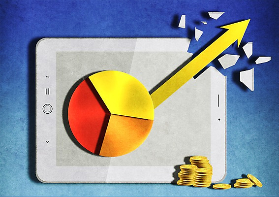 PSD 화살표 백그라운드 돈 일러스트 비즈니스 통계 하늘 수치 그래프 사람없음 금융 경제 스마트기기 태블릿 동전 손상 상승 원그래프 국내일러스트 컨셉 전자제품 재산 파일형식