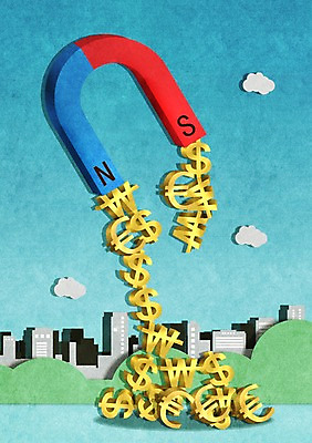 PSD 나무 식물 구름 건축물 기호 백그라운드 일러스트 비즈니스 하늘 빌딩 사람없음 건물 금융 경제 달러 유로 원화 화폐기호 당기기 엔 자석 국내일러스트 자연요소 문자 건축 돈 모션 화폐 파일형식