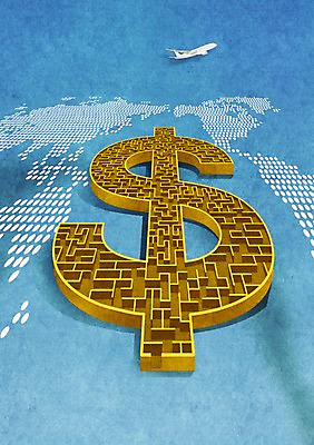 PSD 기호 백그라운드 세계지도 지도 일러스트 비즈니스 하늘 비행기 사람없음 금융 경제 달러 화폐기호 미로 국내일러스트 문자 돈 항공교통 대중교통 세계 화폐 파일형식