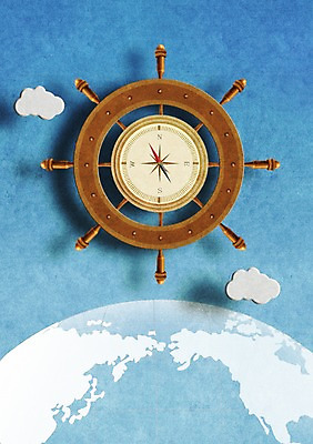 PSD 구름 지구 백그라운드 일러스트 비즈니스 하늘 열쇠 사람없음 금융 경제 세계 나침반 방향 키_배핸들 동서남북 국내일러스트 자연요소 핸들 파일형식