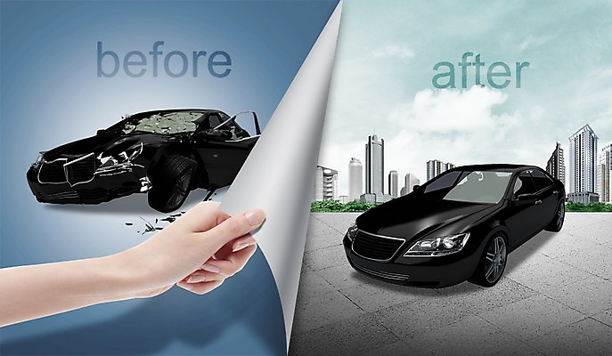 PSD 나무 식물 구름 편집 편집이미지 손 육상교통 교통수단 승용차 자동차 하늘 한명 빌딩 건물 신체부위 3D 손상 비교 수리 전 고장 폐차 전후 편집3D 자연요소 1 건축물 음식 교통 컨셉 사람 디지털합성 파일형식