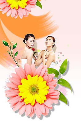 PSD 외국인 편집 편집이미지 우먼라이프 라이프스타일 웰빙 여자 꽃 분홍색 잎 몸매관리 다이어트 건강 서기 들기 사람 동양인 20대 성인 두명 옆모습 뷰티 노란색 건강관리 눈감음 튜브탑 두송이 거베라 여자만 성인여자만 청년만 청년여자만 성인만 이미지편집 식물 뷰포인트 컬러 상의 2 모션 관리 인종 청년 생활 파일형식