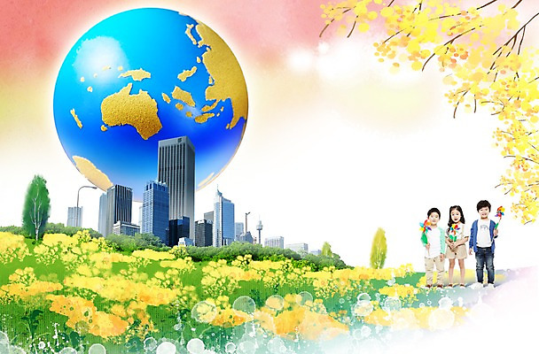 전신 PSD 나무 편집이미지 여자 남자 꽃 지구 어린이 꽃밭 비즈니스 상상 자연 미래 서기 들기 사람 동양인 소녀 빌딩 소년 건물 앞모습 캐주얼 세명 친구 도시풍경 노란색 유치원생 한국인 도시 바람개비 친환경 청정도시 어린이만 이미지편집 식물 건축물 옷 뷰포인트 컬러 컨셉 관계 모션 인종 풍경 환경 생태계 파일형식