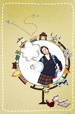 PSD 외국인 편집 편집이미지 학생 여학생 여자 교육 교복 지구 말풍선 가방 배낭 청소년 여고생 고등학생 비행기 책가방 한명 서기 들기 사람 동양인 건물 앞모습 10대 책 글로벌 지구본 유학 어학연수 해외연수 여자만 여자한명만 십대만 십대여자만 십대여자한명만 이미지편집 1 건축물 잡화 옷 뷰포인트 항공교통 모션 대중교통 인종 연수 파일형식