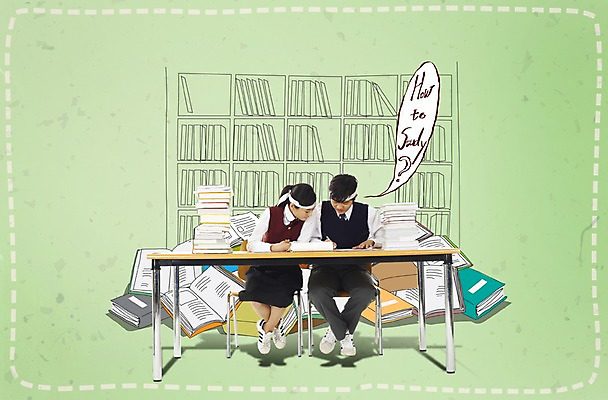 전신 PSD 편집 편집이미지 학생 응시 여학생 여자 교육 남자 교복 남학생 말풍선 의자 청소년 여고생 고등학생 교재 책장 사람 앉기 동양인 두명 앞모습 10대 책 친구 한국인 머리띠 책상 십대만 이미지편집 시선 옷 뷰포인트 가구 장신구 관계 모션 인종 파일형식