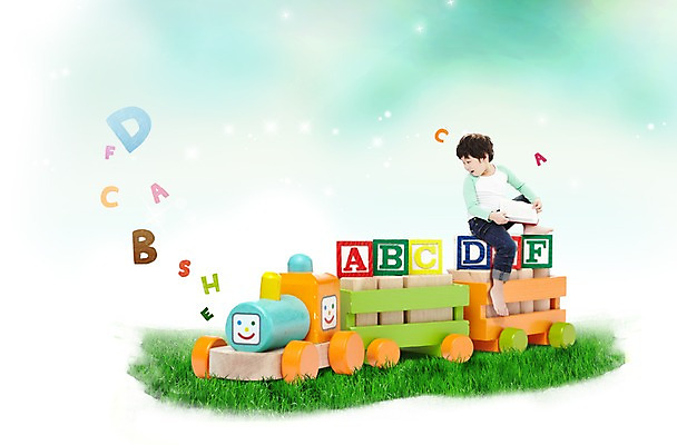 PSD 편집 편집이미지 문자 알파벳 영어 교육 남자 어린이 티셔츠 맨발 영어교육 한명 미소 웃음 사람 앉기 동양인 소년 초원 책 장난감 블록 기차 한국인 청바지 승차 즐거움 태움 남자만 남자한명만 어린이만 소년만 소년한명만 이미지편집 1 감정 육상교통 셔츠 바지 모션 발 대중교통 표정 인종 파일형식